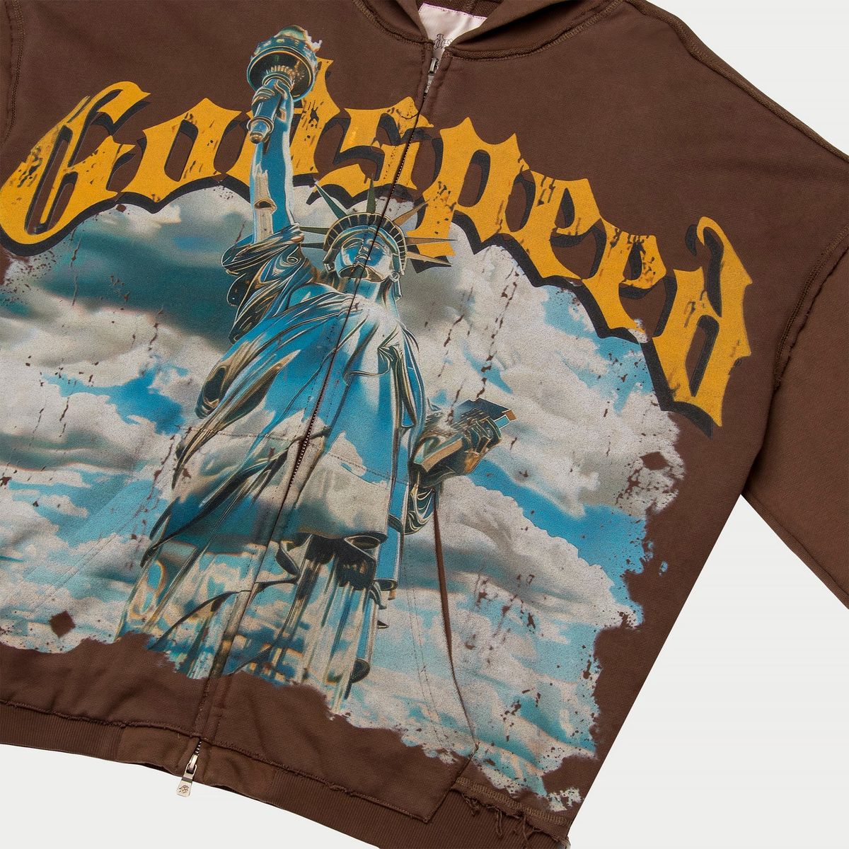 GodSpeed Chrome Liberty Zip Hoodie V2 (Brown Wash)
