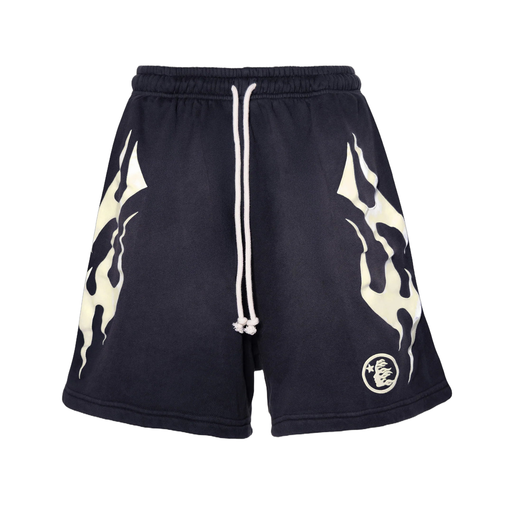 Hellstar Flame Shorts Black White