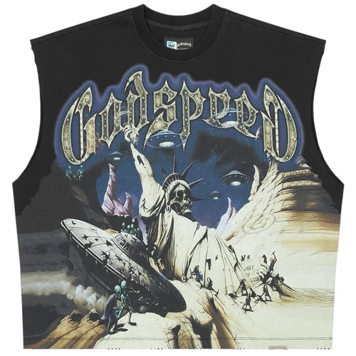 Godspeed The Landing Sleeveless Tee (Black)
