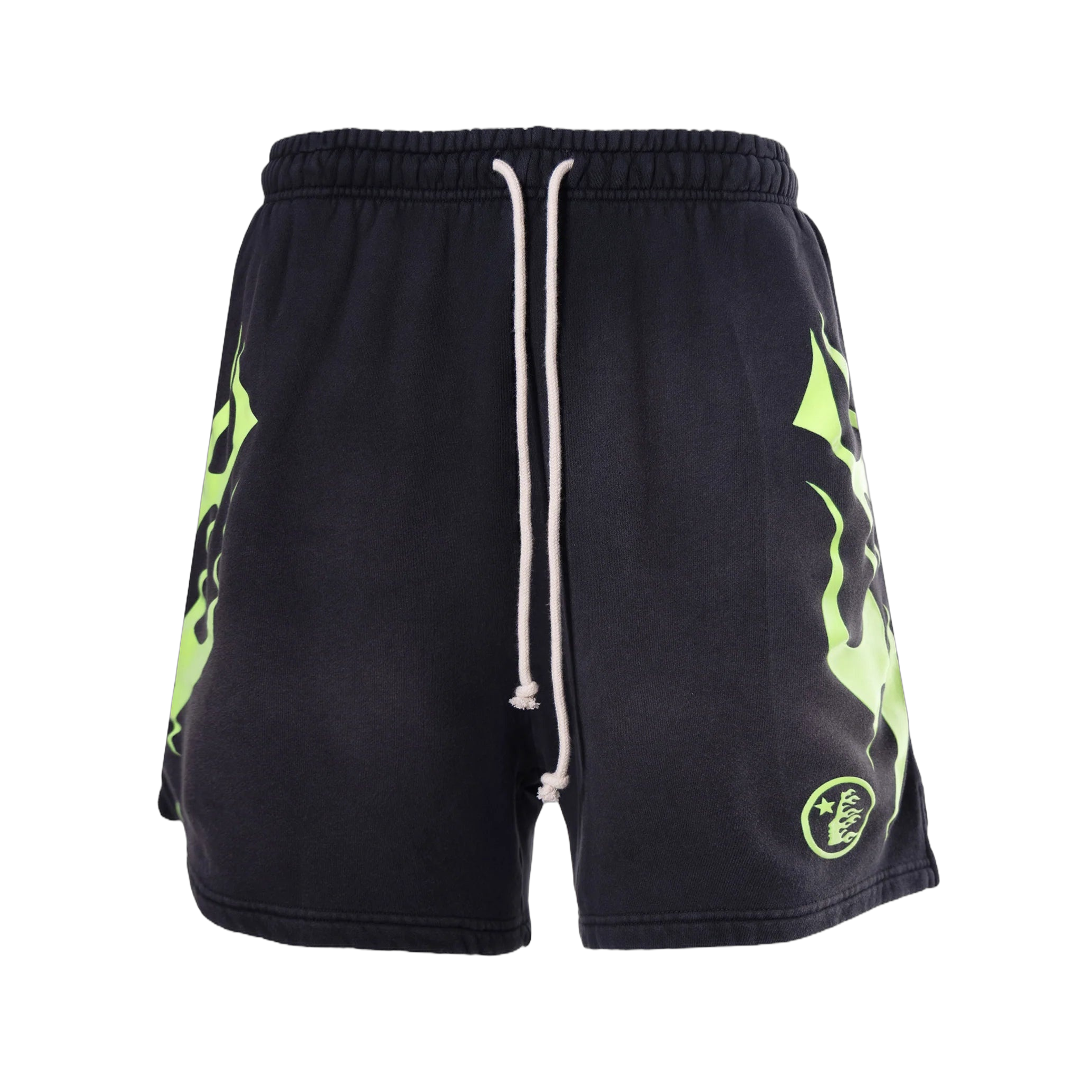 Hellstar Flame Shorts 'Black/Green'
