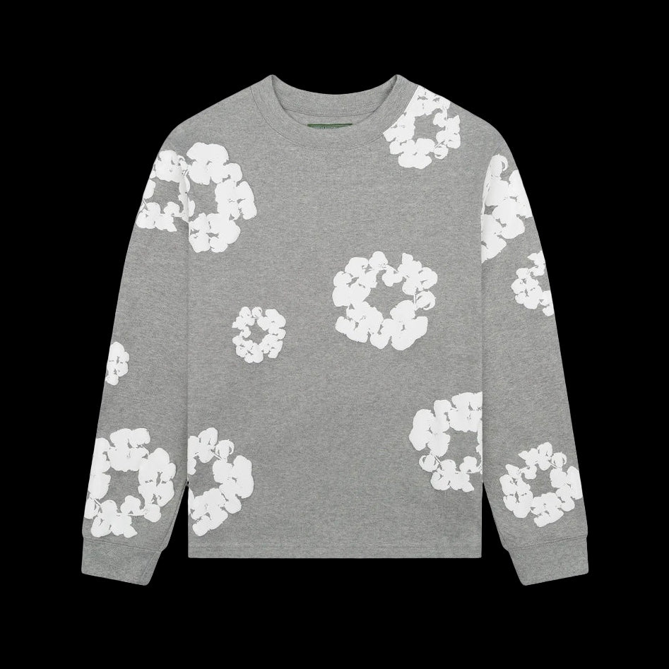 Denim Tears Long-Sleeve Wreath Tee 'Grey'