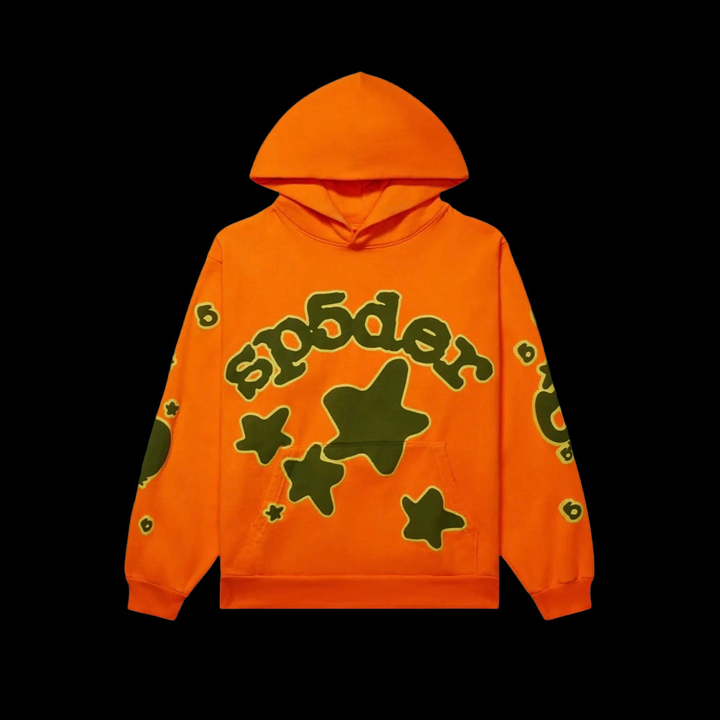Sp5der Beluga Hoodie Orange/Green
