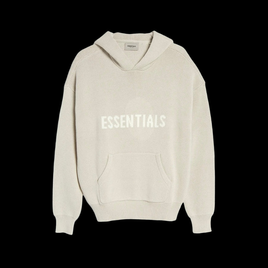 Essentials Knit Hoodie Stone