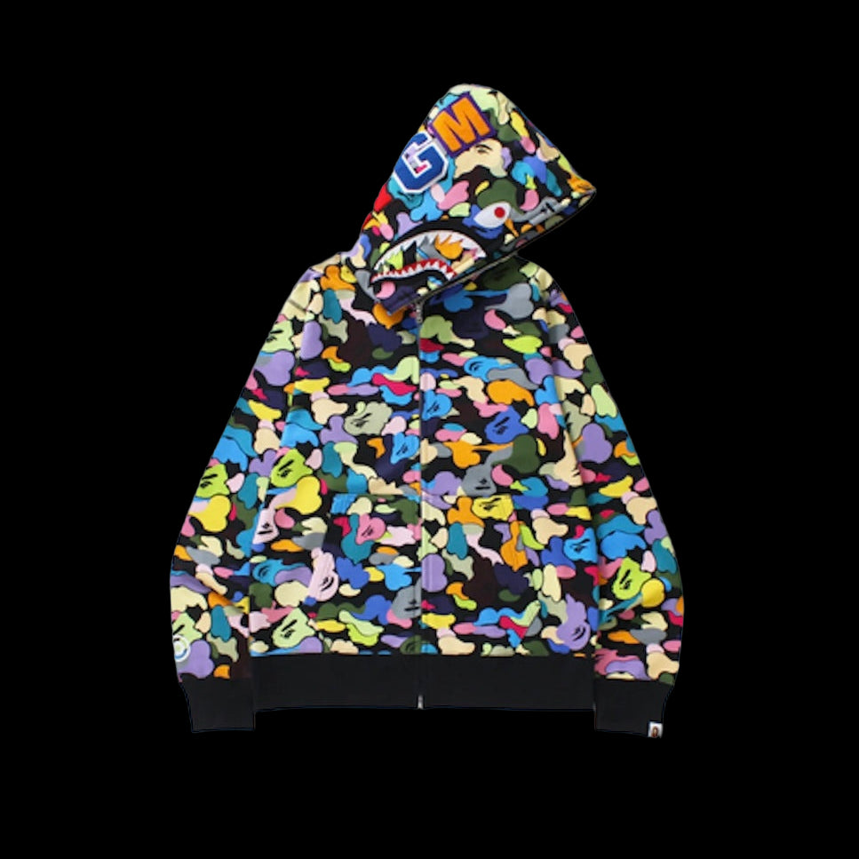 Bape Black World Gone Mad Multicolor Zip Up