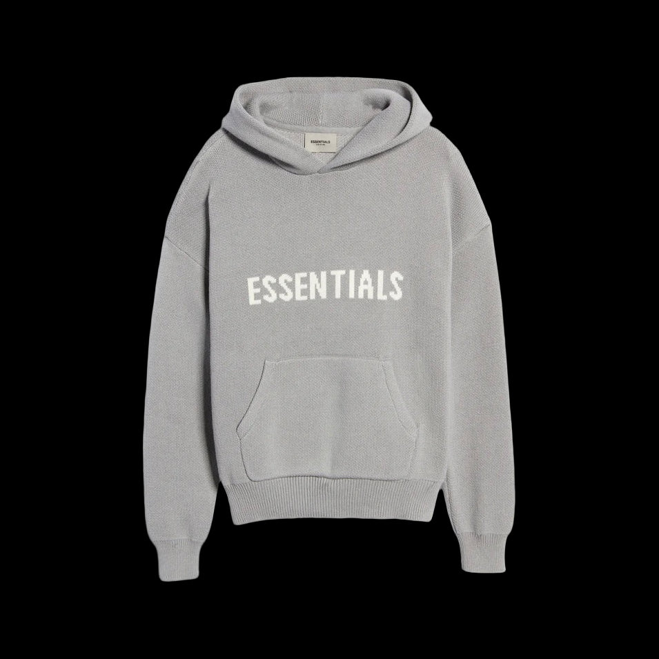 Essentials Knit Hoodie Cement