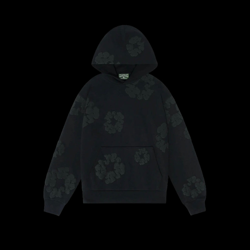 Denim Tears Cotton Wreath Hoodie Black Monochrome