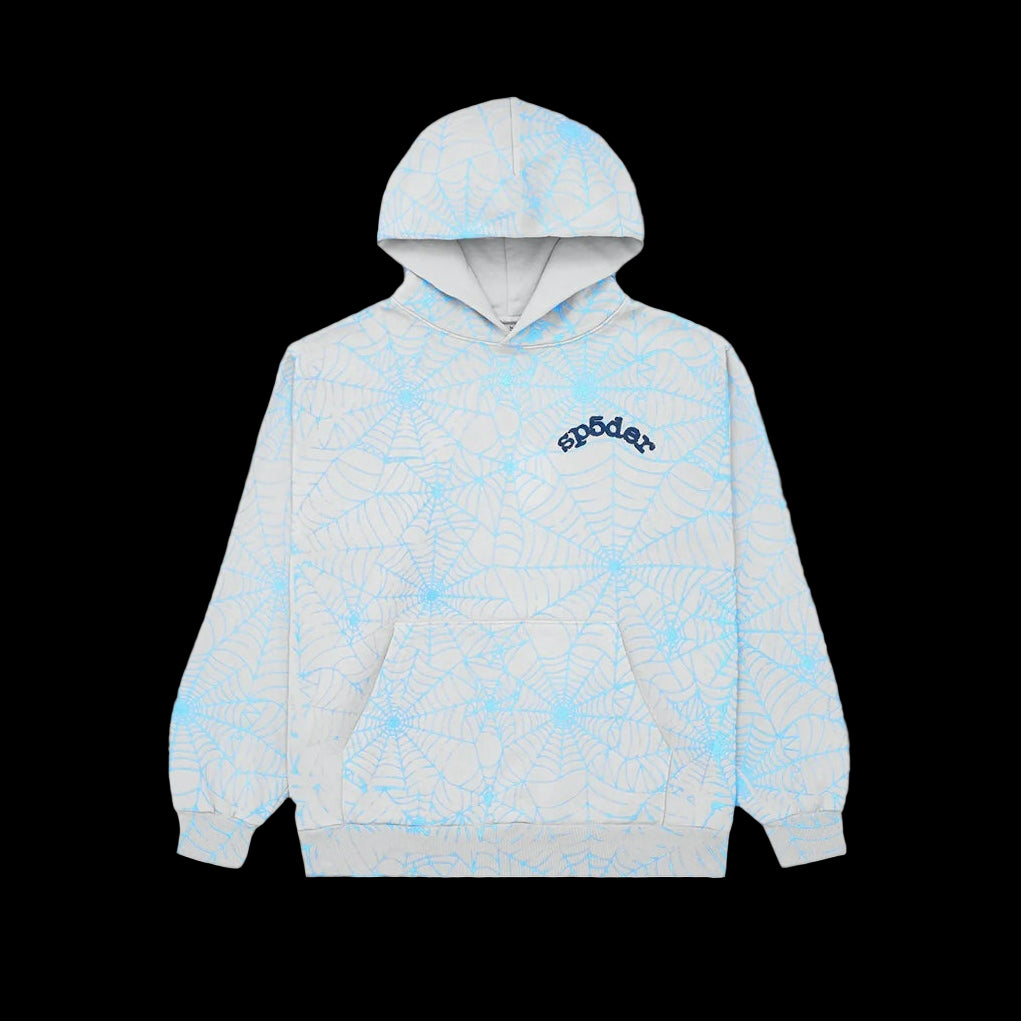 Sp5der AOPWEB Hoodie Blue