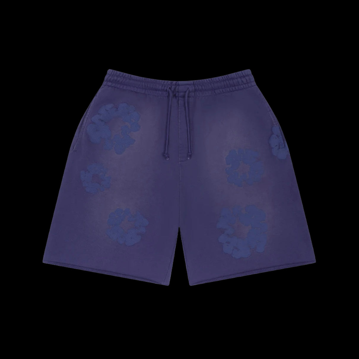 Denim Tear Mono Cotton Wreath Shorts Navy