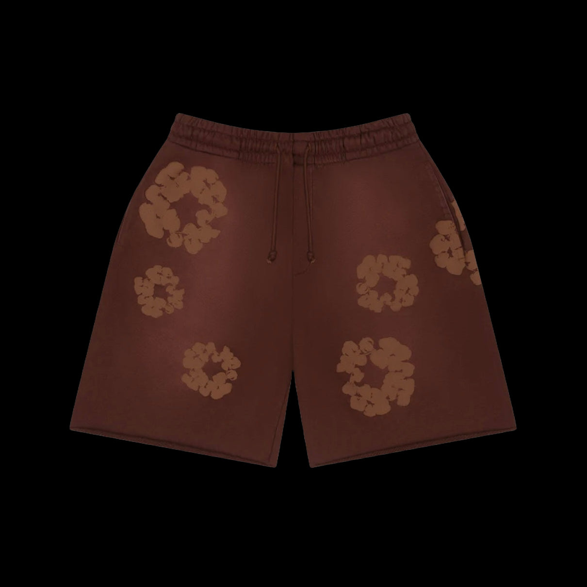 Denim Tear Mono Cotton Wreath Shorts Brown