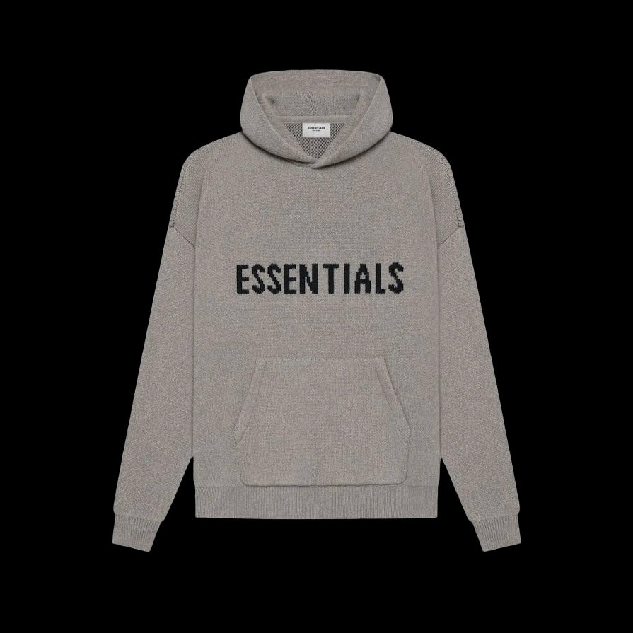 Essentials Knit Hoodie Dark Heather Oatmeal