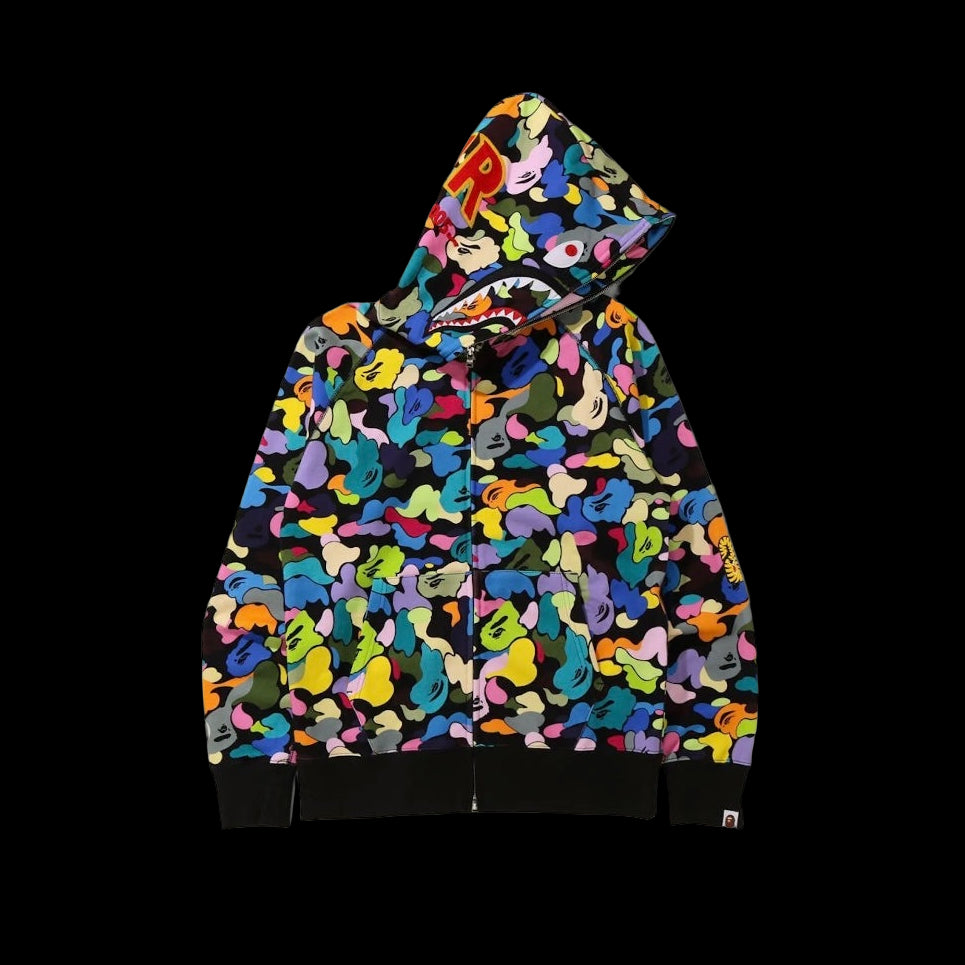Bape multicolor PONR black Zip Up