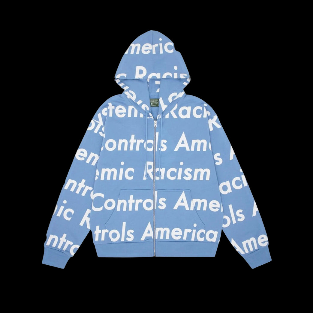 Denim Tears Repeat Zip-Up Blue