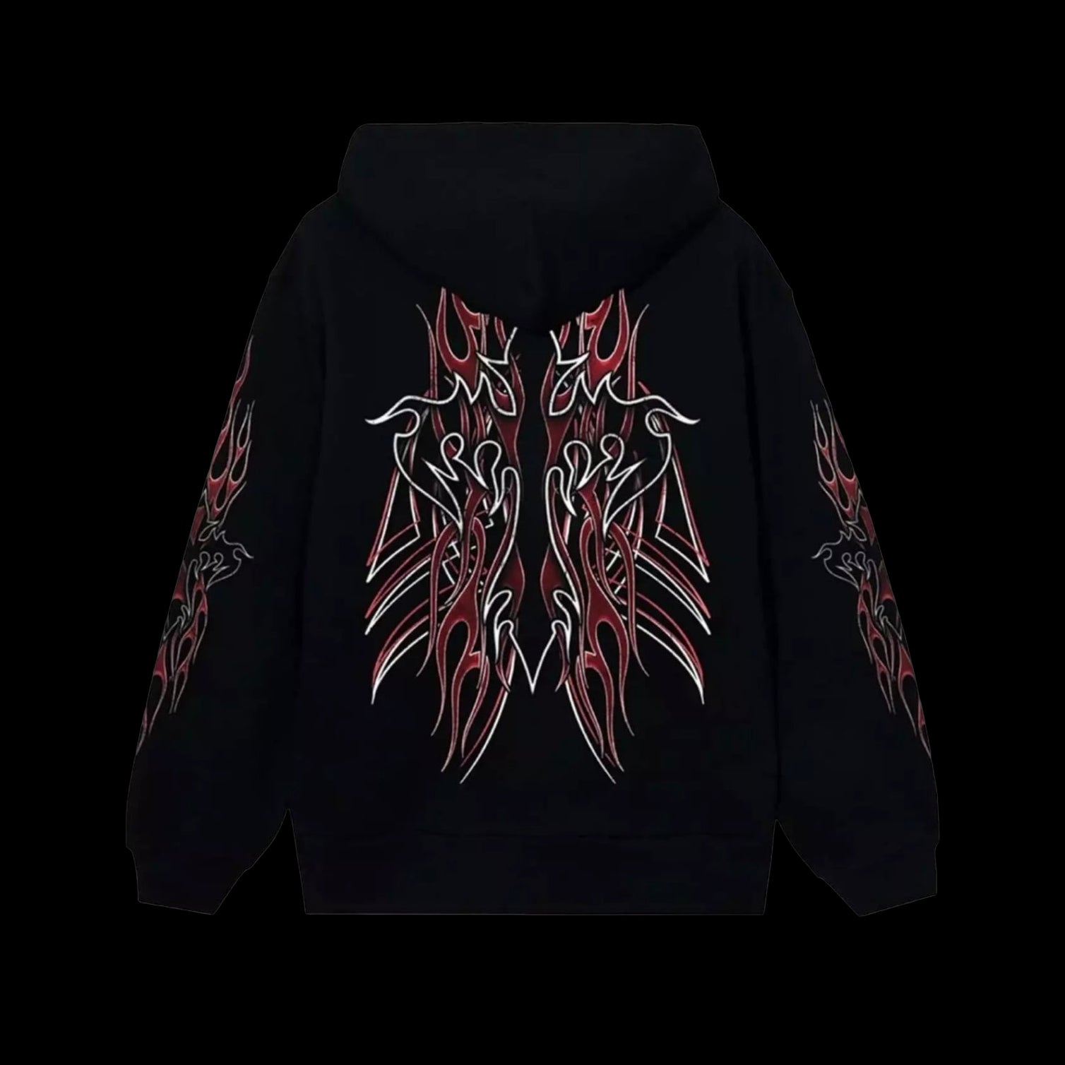 Revenge Flaming Cross Hoodie Black