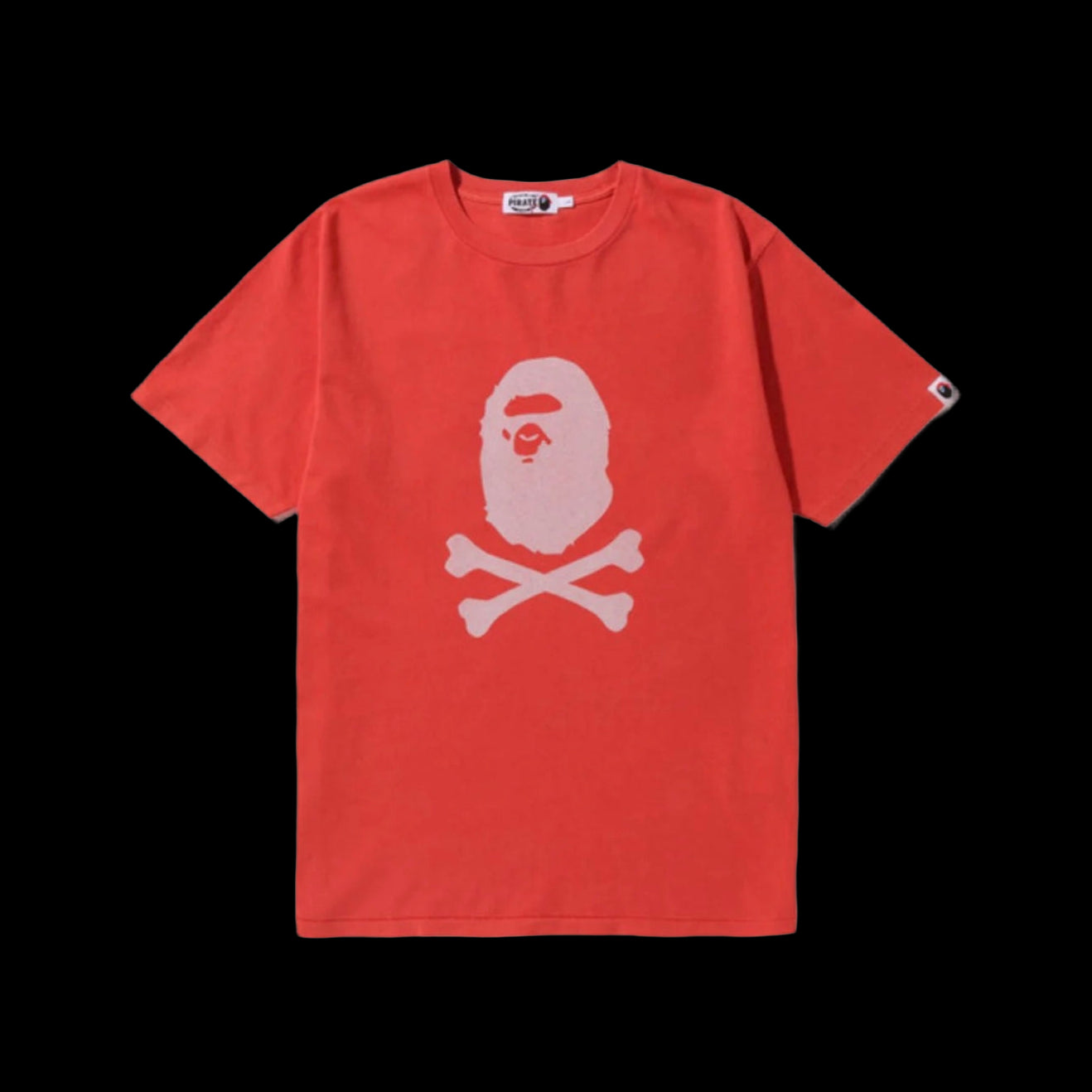 Bape Ape Crossbone Overdye Tee Red