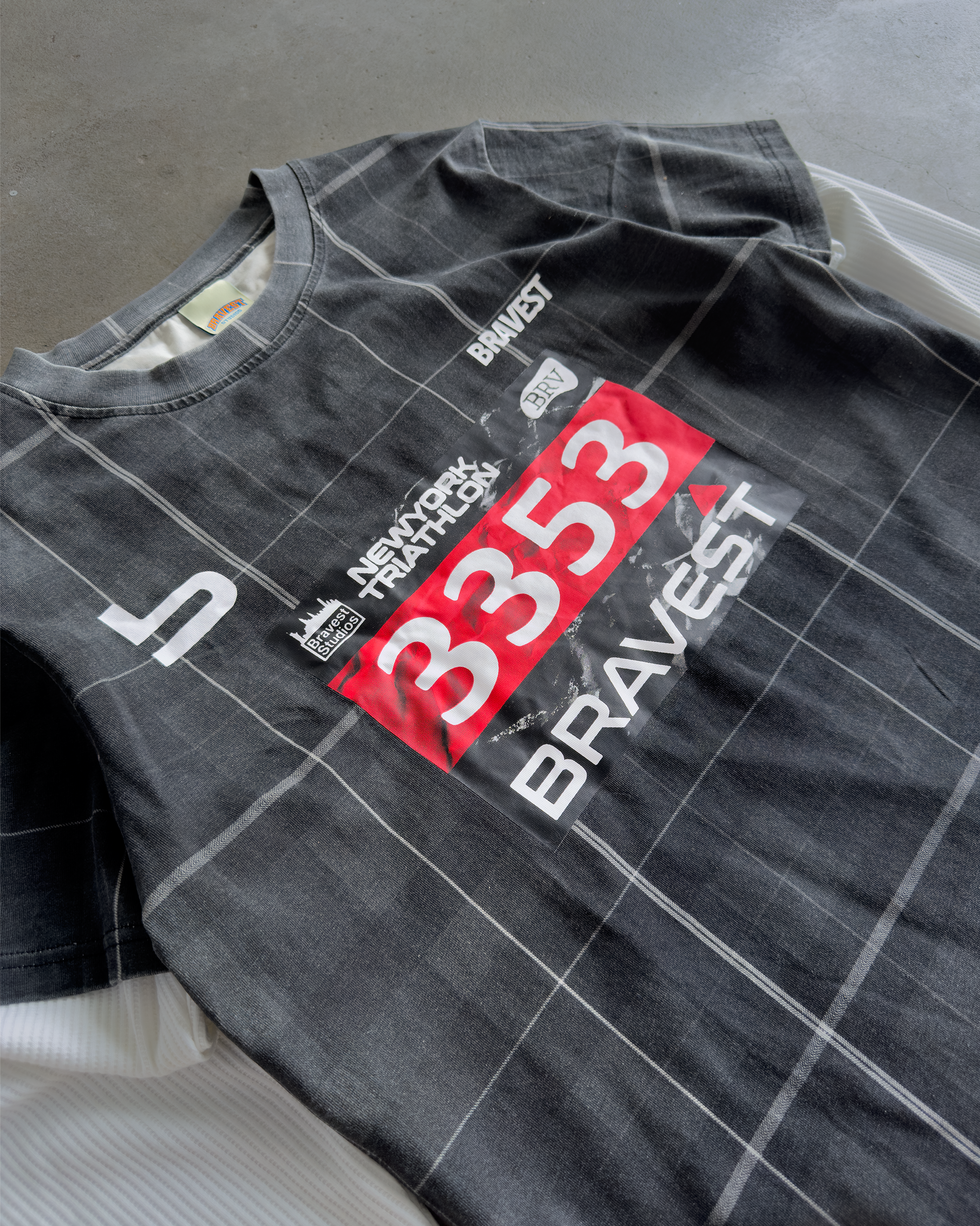 Bravest Studios Marathon Plaid Thermal Tee