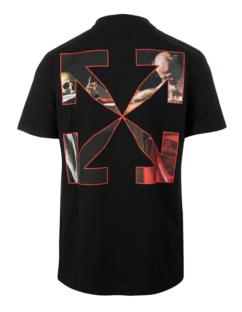 OFF-WHITE Slim Fit Caravaggio Saint Jerome Writing T-shirt Black