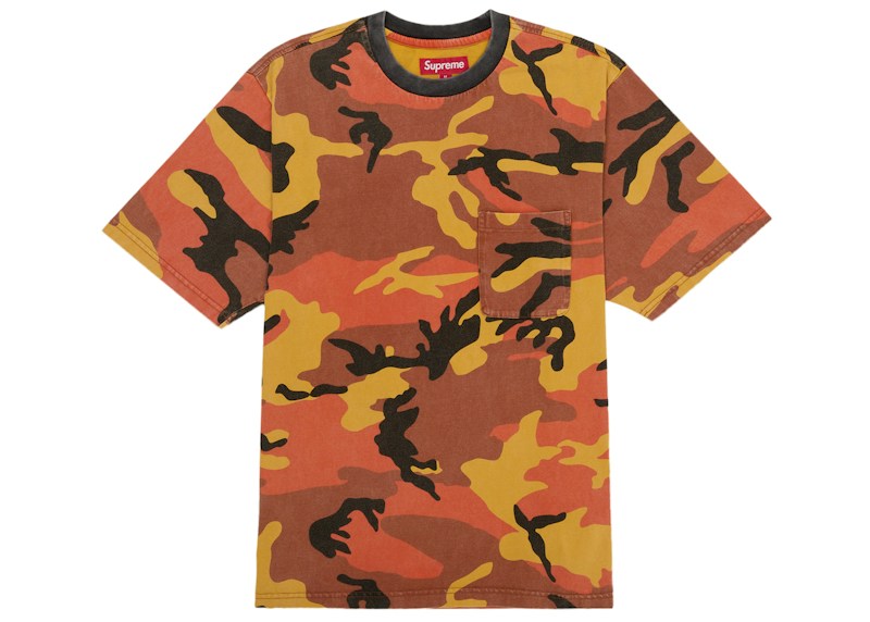 Supreme Cracked Pocket S/S Top Orange Camo
