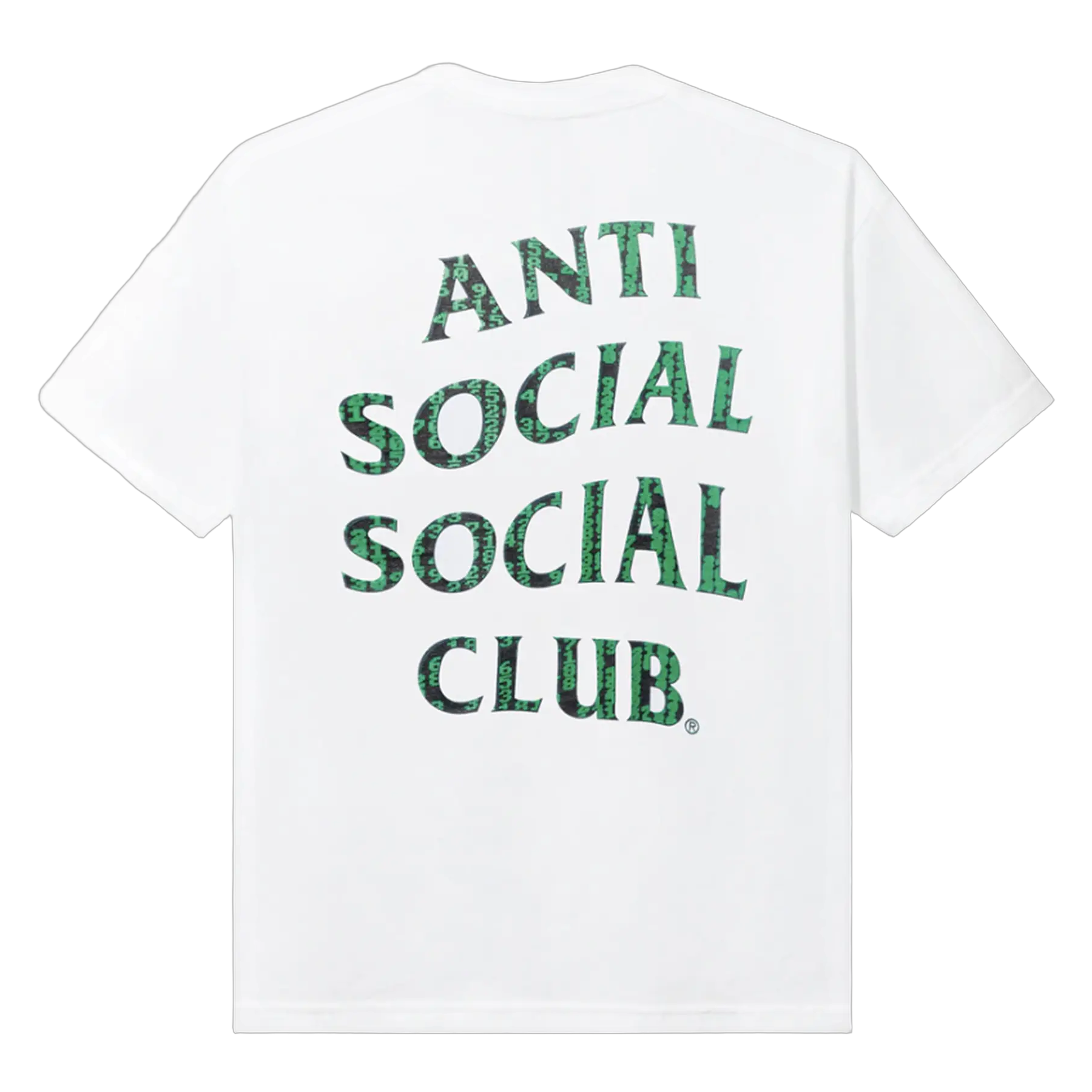 Anti-Social glitch tee white