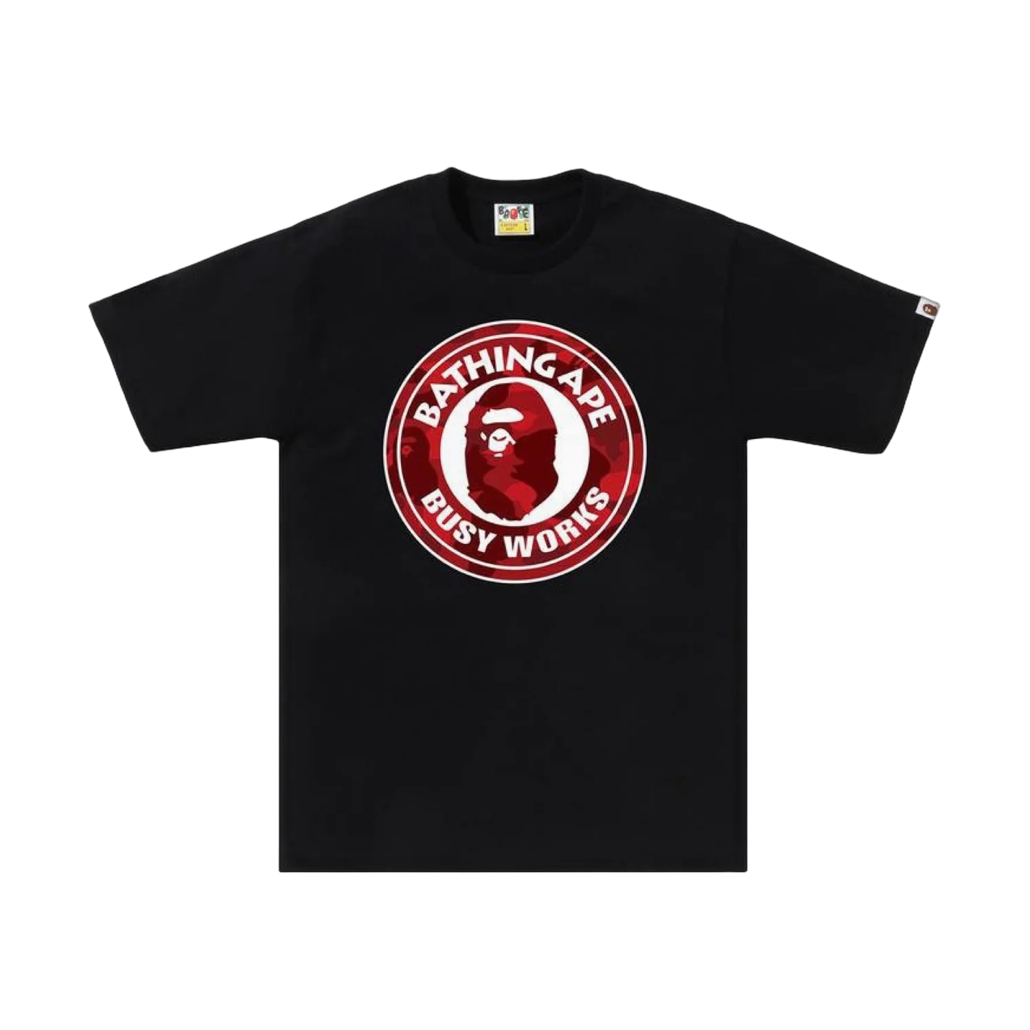 Bape Red Circle Big Head Tee Black
