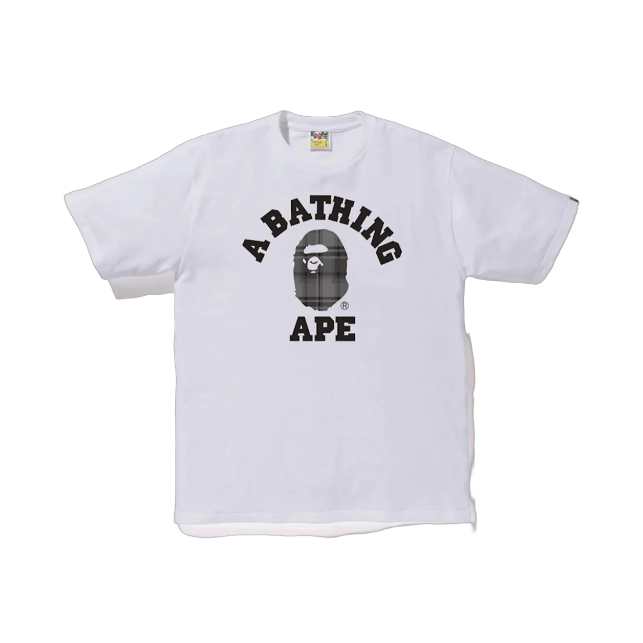 Bape ABC Grey Plaid Tee White