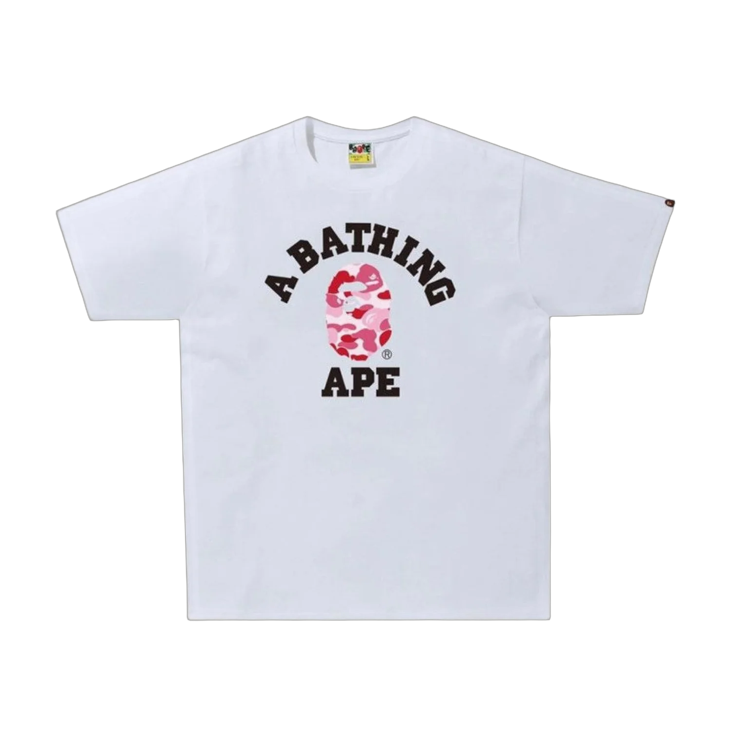 Bape ABC Pink Flame Head Tee White