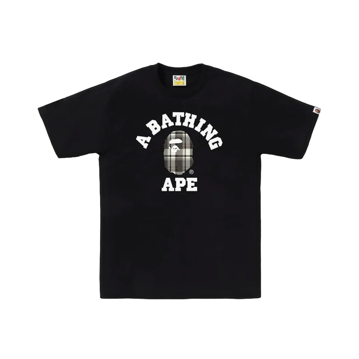Bape ABC Grey Plaid Tee Black