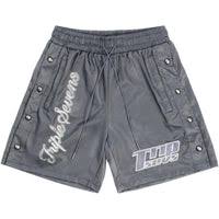 Triple Sevens Nylon Button Up Shorts Grey