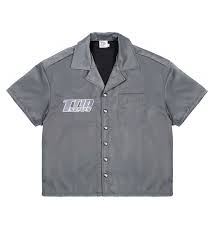 Triple Sevens Nylon Button Up Shirt Grey
