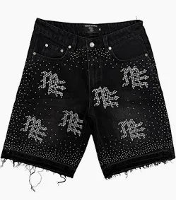 Mixed Emotions Rhinestone Denim Short 'Black'