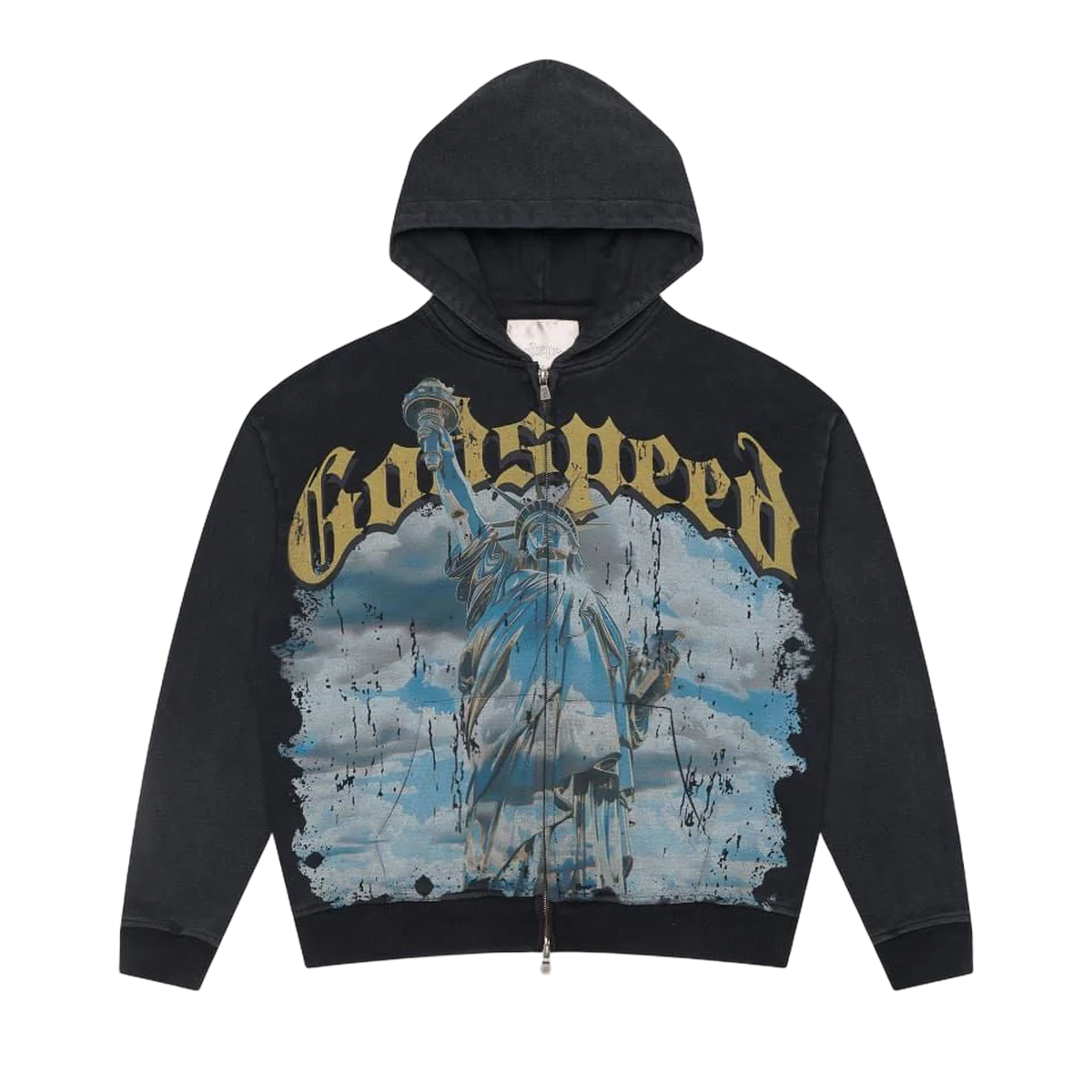 GodSpeed Chrome Liberty Zip Hoodie (Black Wash)