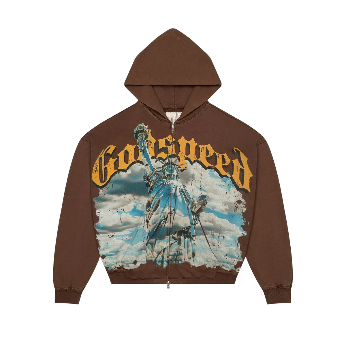GodSpeed Chrome Liberty Zip Hoodie V2 (Brown Wash)