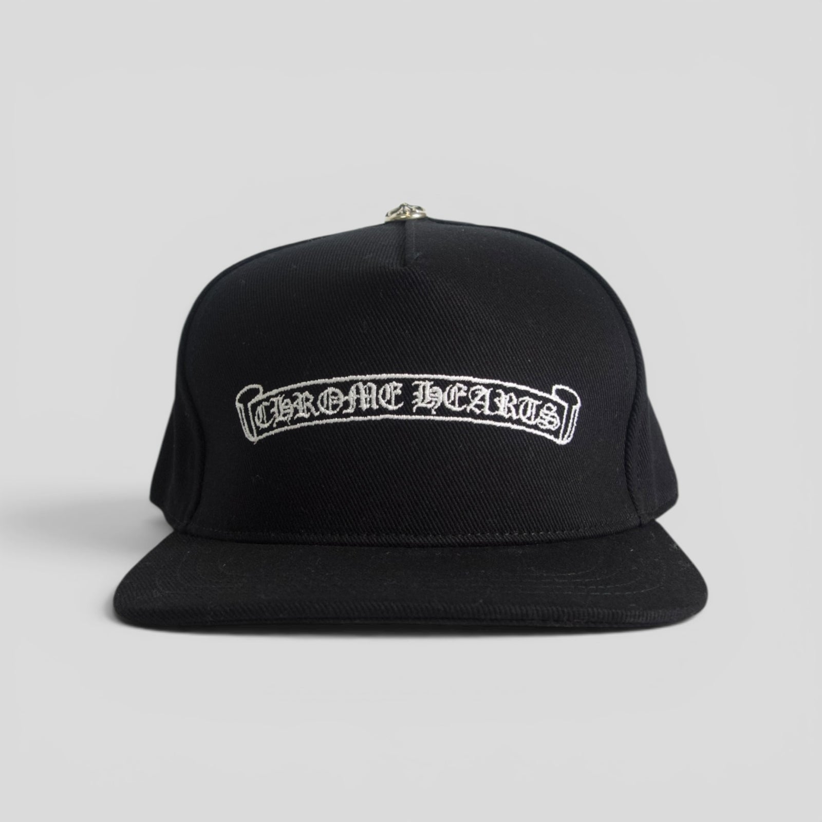 Chrome Hearts Scroll Logo Hat in Black