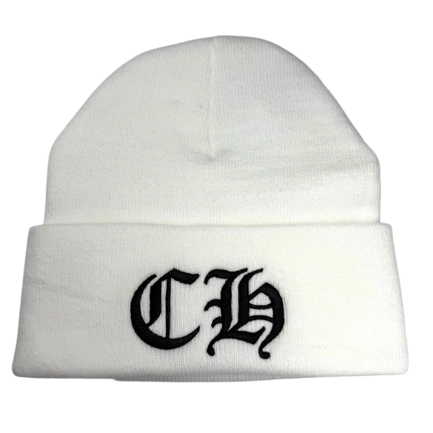 CHROME HEARTS 'CH LOGO' WHITE BEANIE