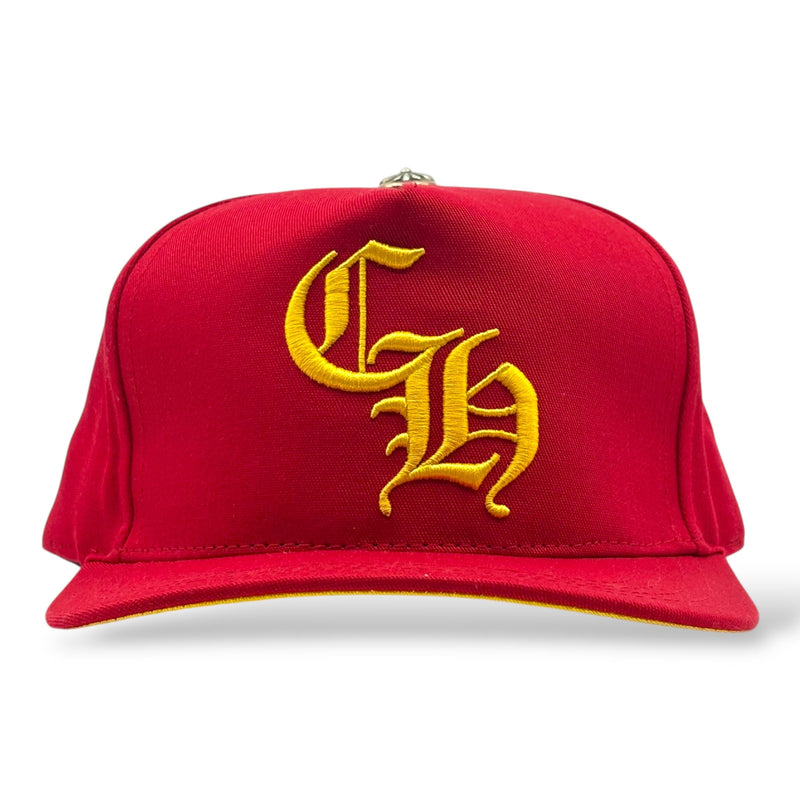 CHROME HEARTS CH SILVER BUTTON HAT RED/YELLOW