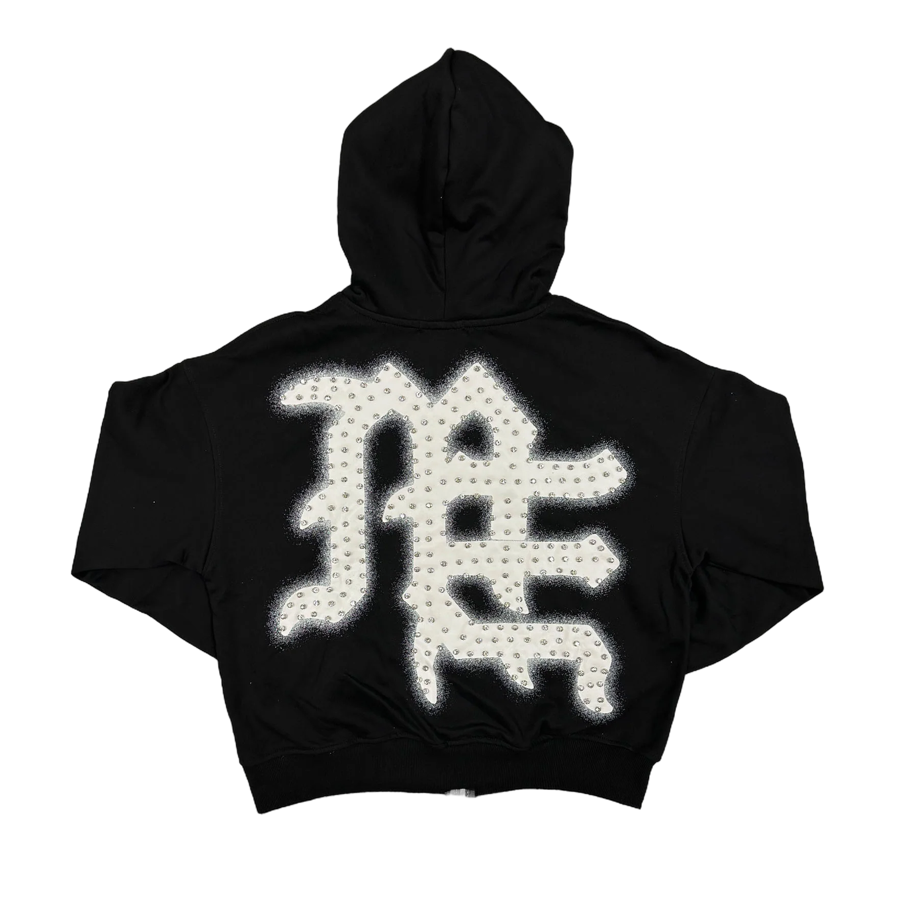 Mixed Emotion Black 'End' Rhinestone Hoodie