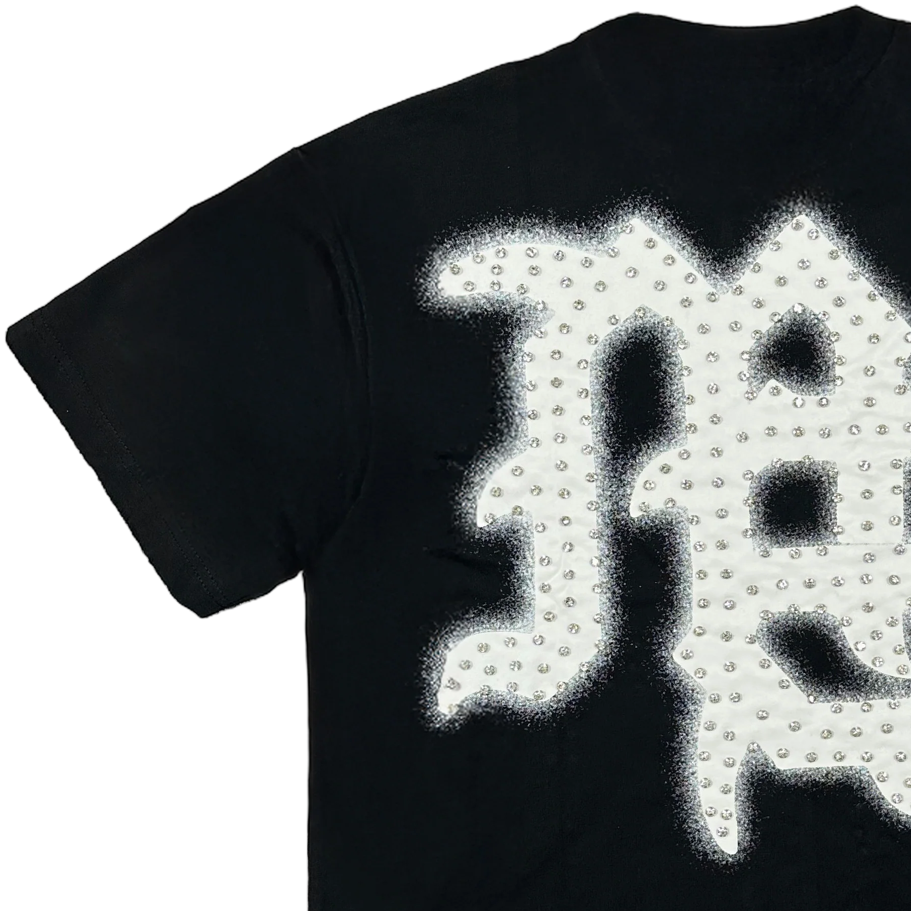 Mixed Emotion Black 'End' Rhinestone Tee