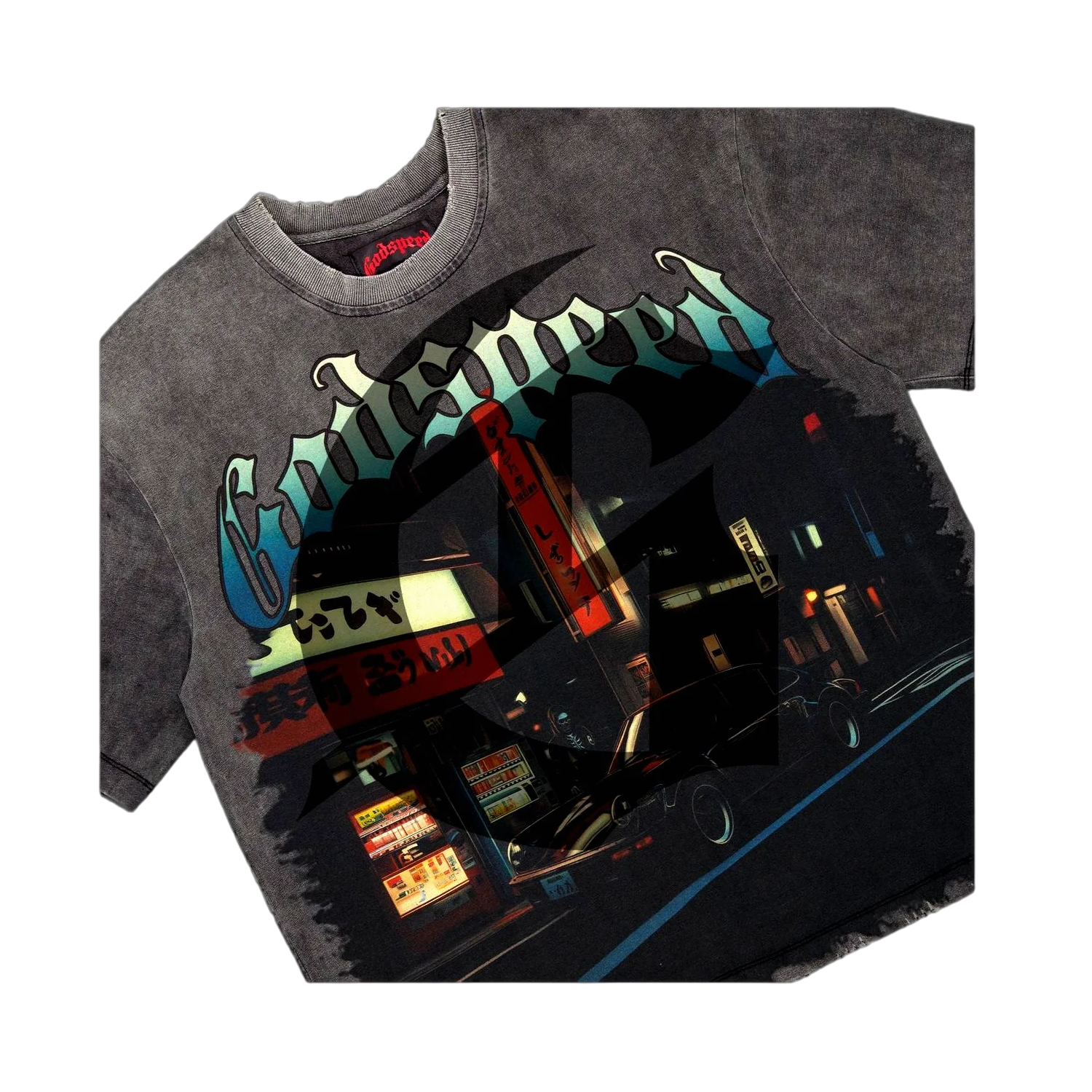 Godspeed Pit Stop: Tokyo Tee Grey Wash