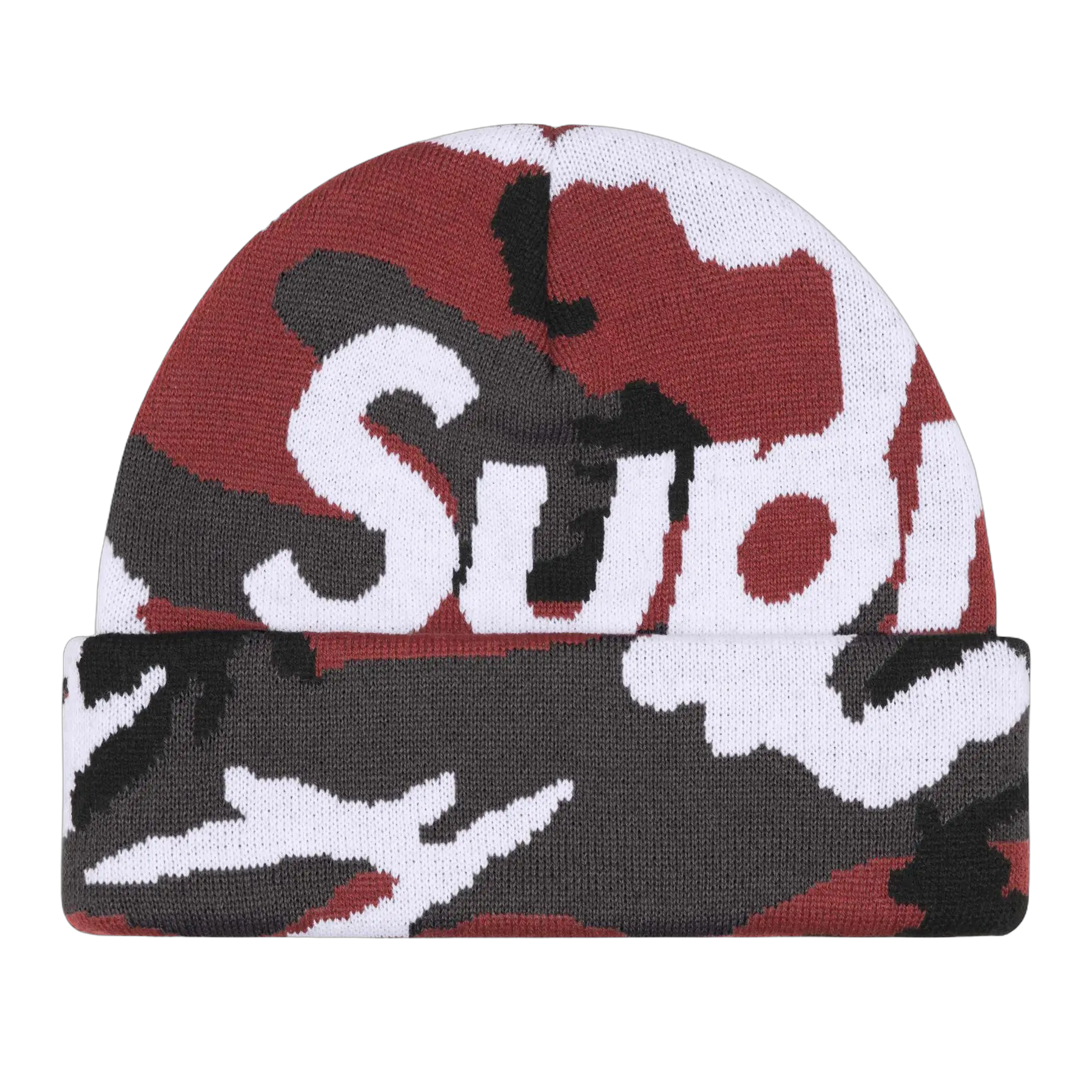 Supreme Camo Big Logo Beanie 'Red Camo'