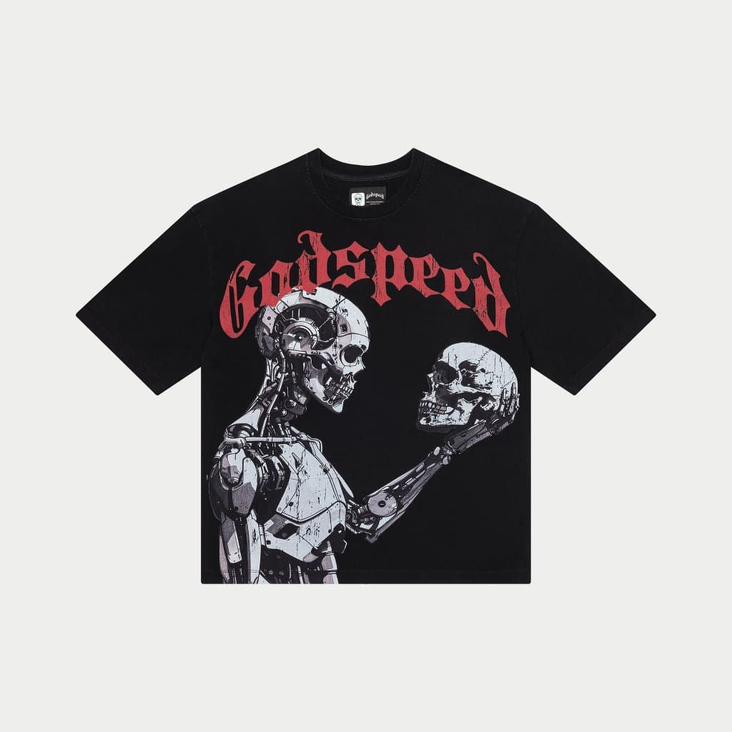 Godspeed Mankind vs Ai III Tee Black Red