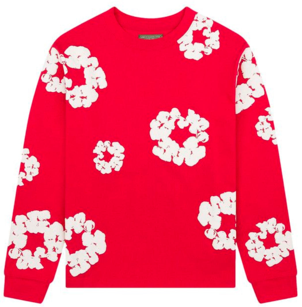 Denim Tears Long-Sleeve Wreath Tee 'Red'