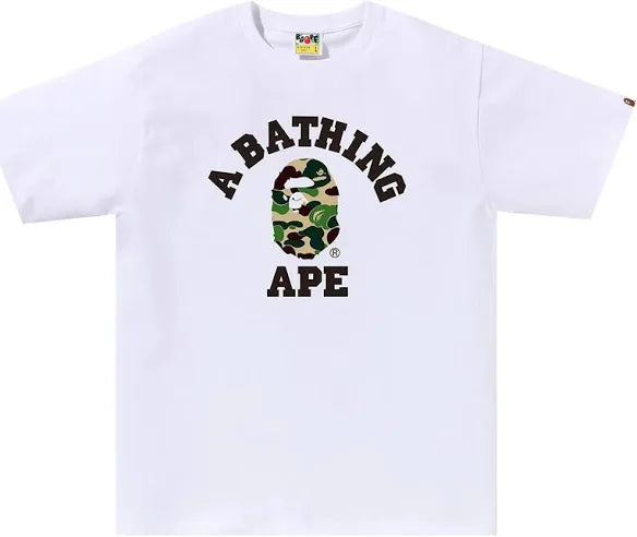 BAPE ABC Camo College Tee 'White/Green'