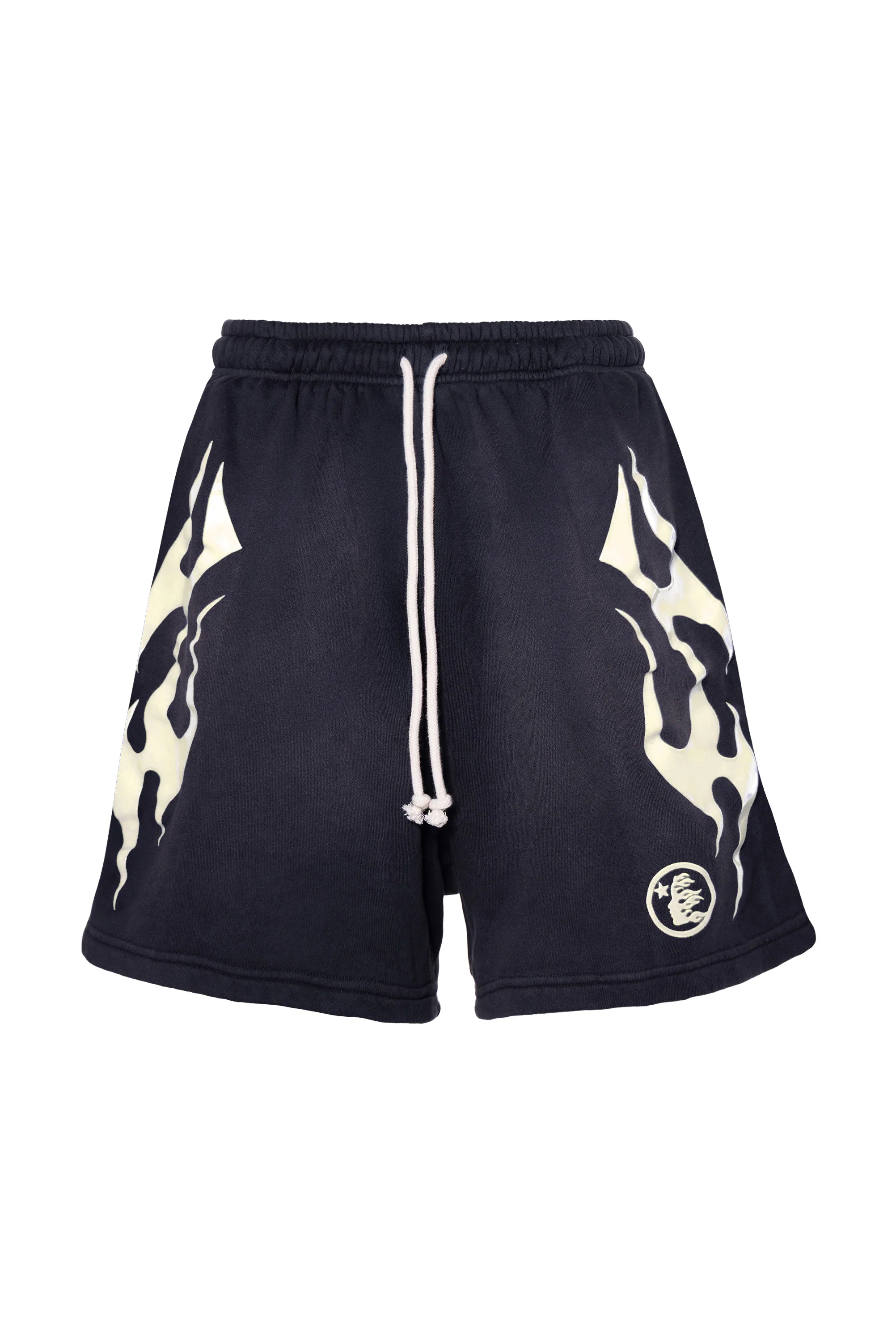 Hellstar Flame Shorts Black White