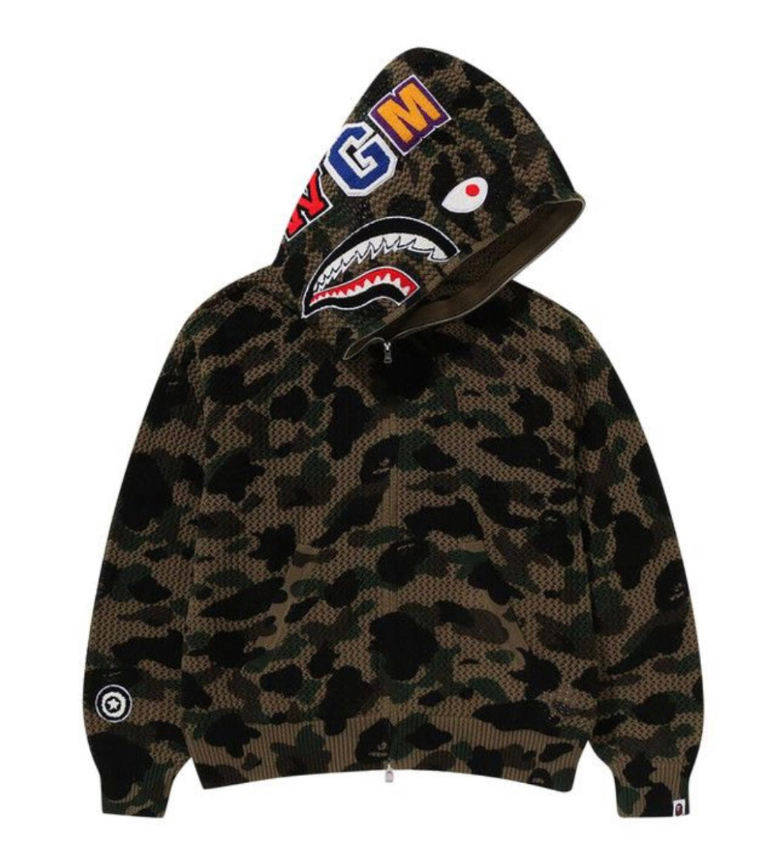 Bape 1st Camo Crochet Shark Full Zip Hoodie
