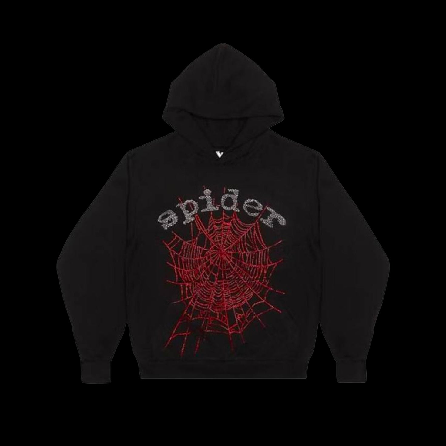 Sp5der OG Rhinestone Hoodie 'Black'