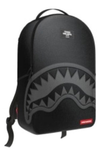 SHARK CENTRAL BLACK NYLON GRAY EMBOSSED BACKPACK