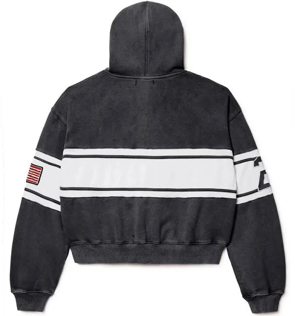 Vale Black Cursive Zip Up Hoodie