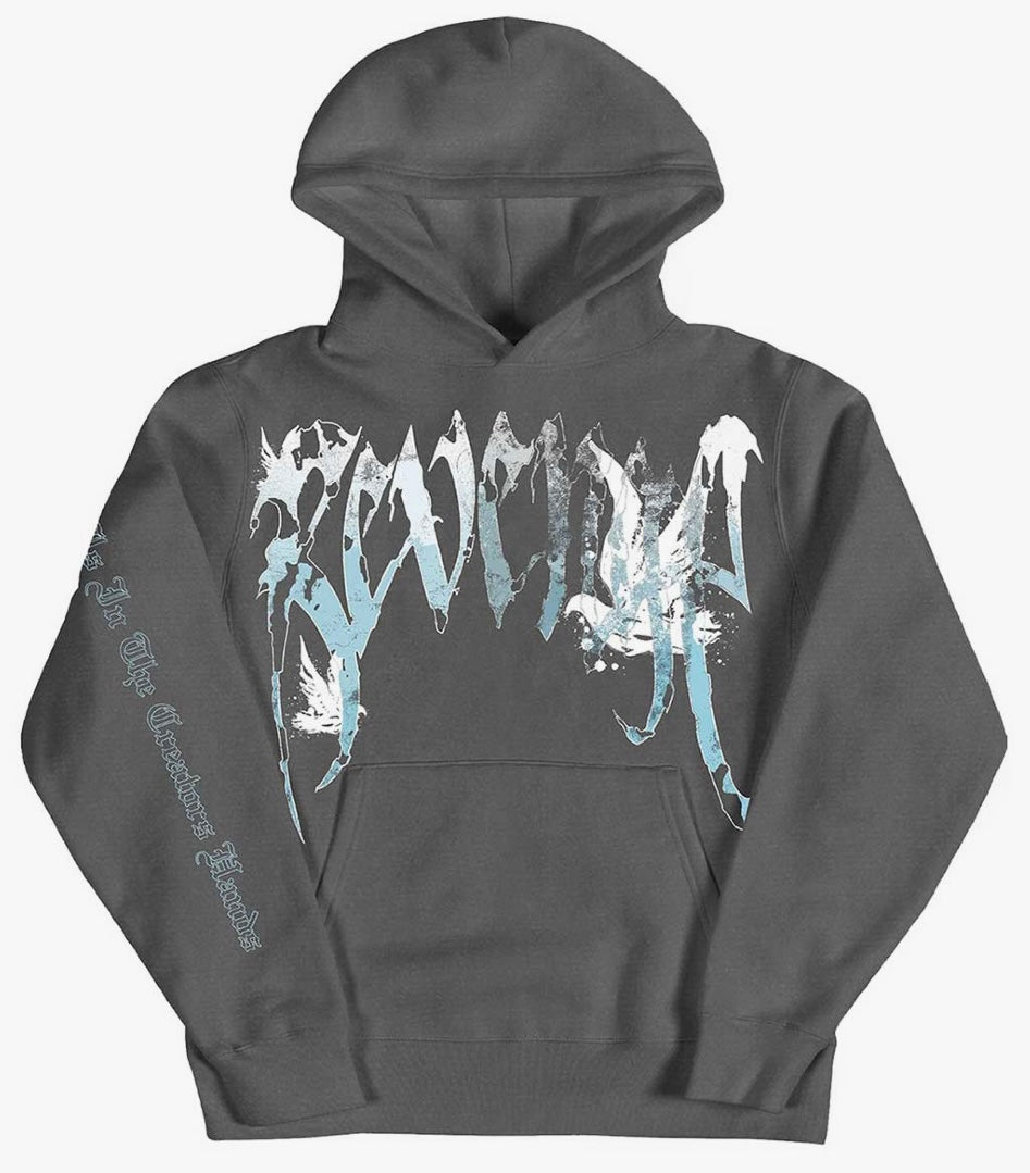 REVENGE GRAFFITI DOVE VINTAGE BLACK HOODIE