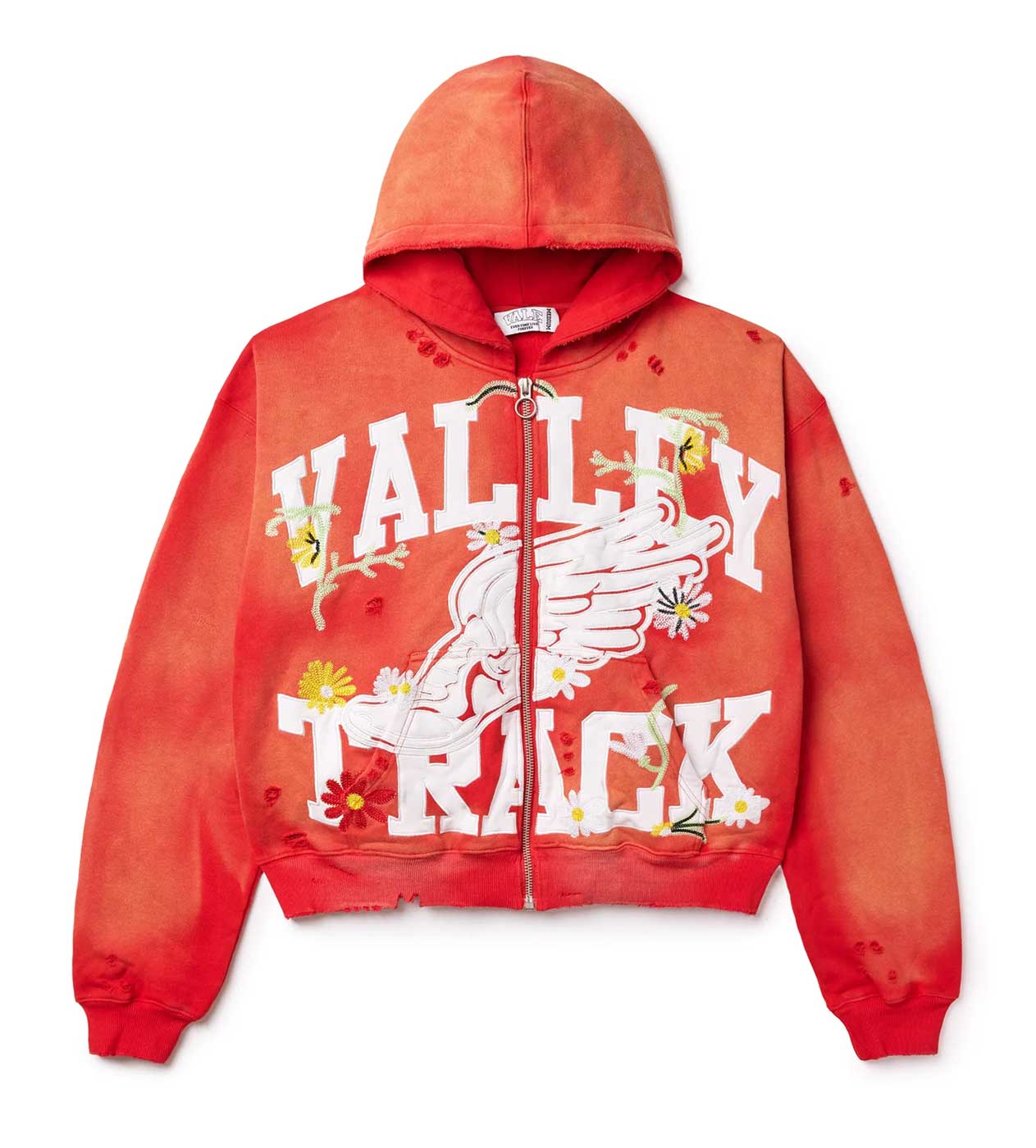 Vale Red Garden Zip Up Hoodie