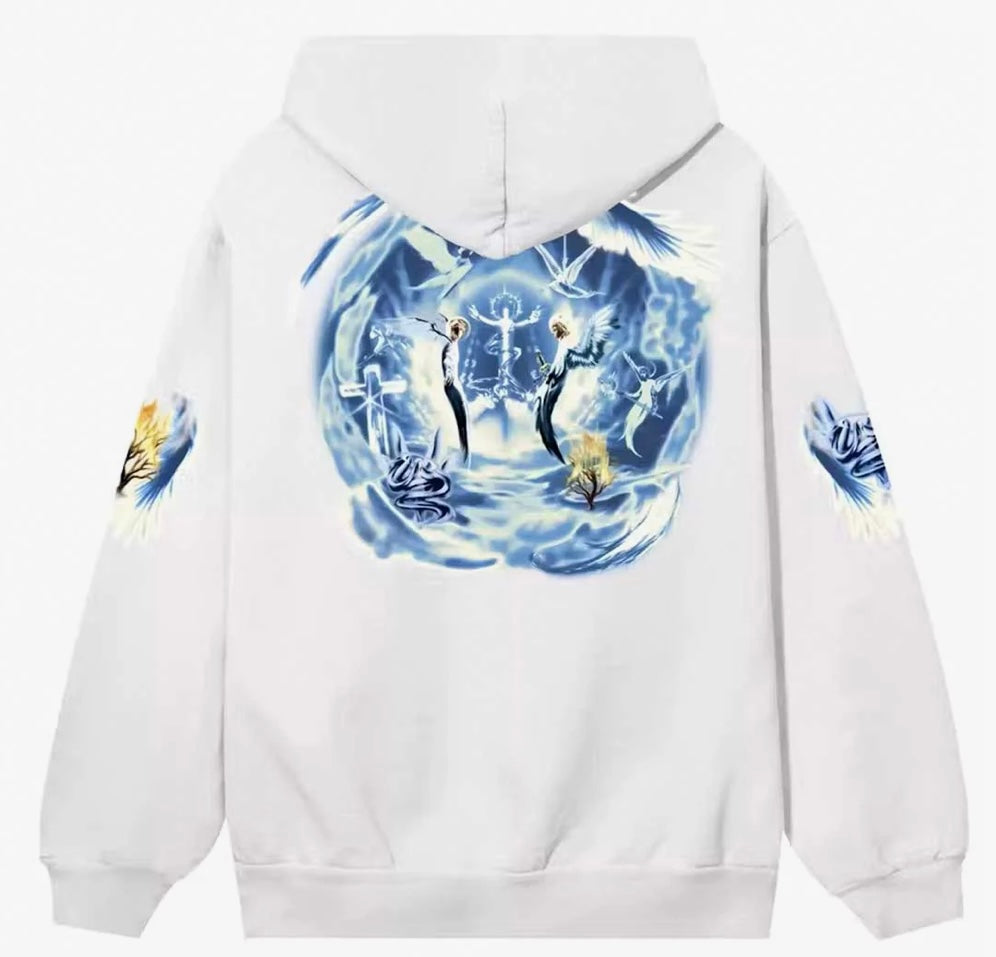 Revenge Angel Arch Logo Hoodie White