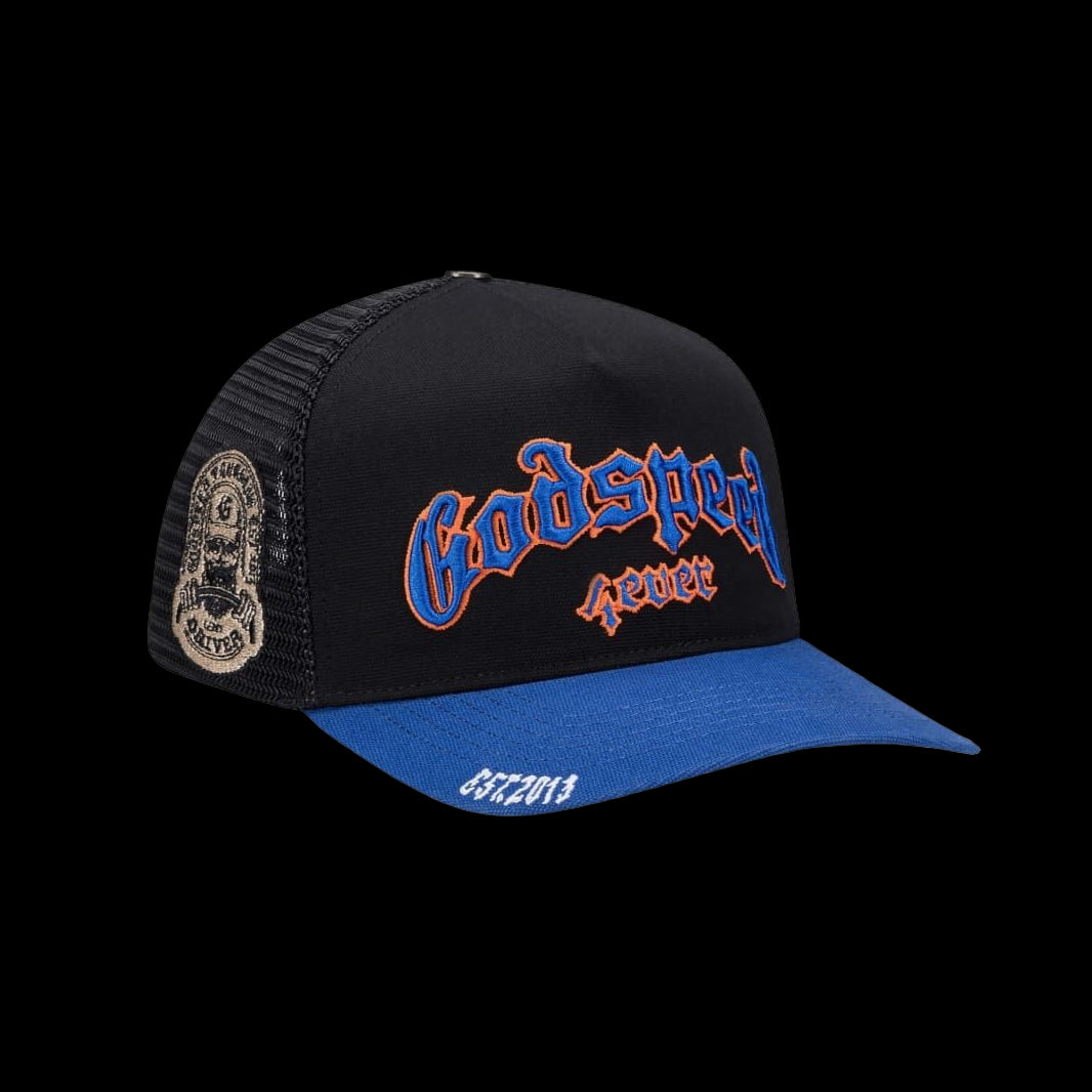 Godspeed GS FOREVER TRUCKER HAT Black/Blue/Orange